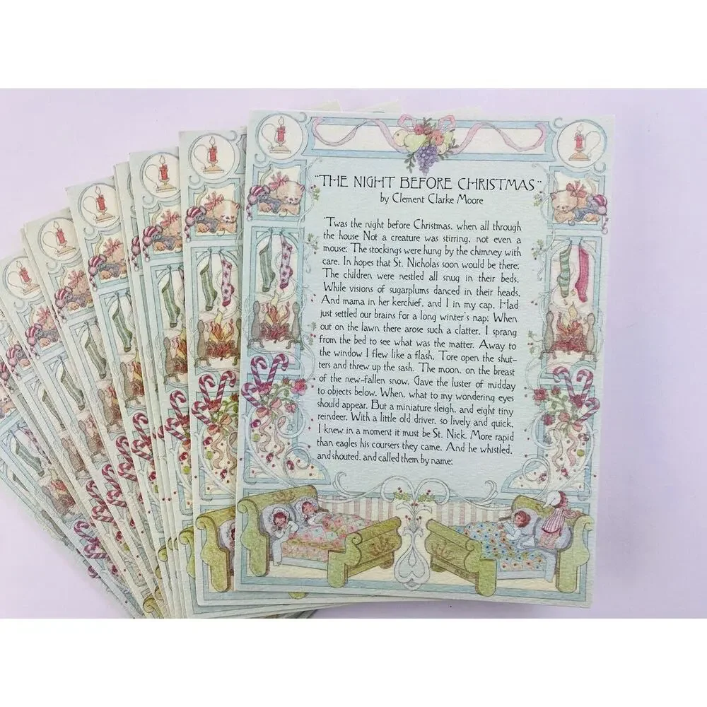 19 Rare Hallmark Christmas Card Clement Clarke Moore Night Before Xmas & Envelop